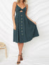 cutout-smocked-sweetheart-neck-cami-dress Sophia's Trends - Sophia's Style-Deep Teal-S